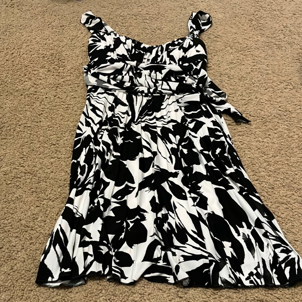 Black and white floral dress
